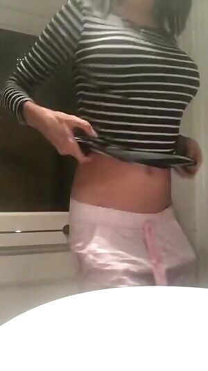 Busty Tgirl with big dick fires load