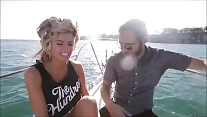 Let's use Charlotte McKinney's shirt to clean the camera lens