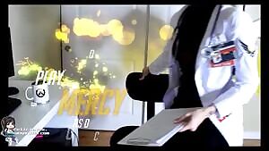 Mercy from Overwatch gets a huge creampie