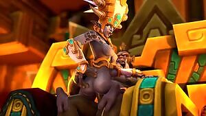 Princess Talanji riding male orc,