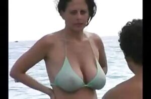 See-through bikini at the public beach