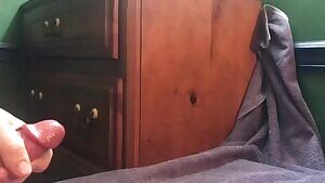 10 rope cumshot — that towel didn’t help much lol look at it dripping down the walls 😮