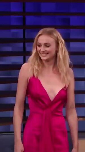 Sophie Turner jiggling on Conan