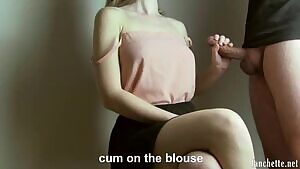 Nice cumshot on the blouse