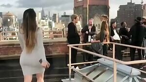 Thicc Asian in a tight grey dress...