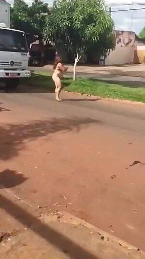 Crazy fat woman stops traffic