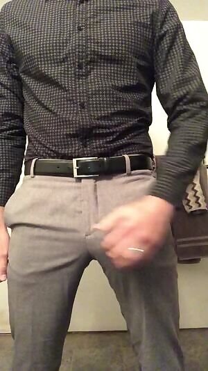 Cumming through my slacks