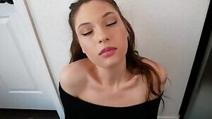 I suck his cock while we wait for dinner, doordash delivery girl interrupts