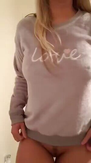 Bottomless in my comfy sweater.... but then I took it off too lol