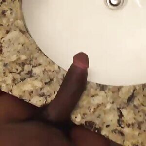 Fat dick on the sink