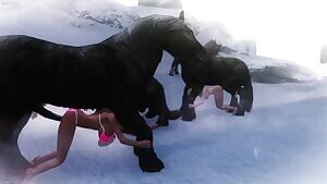 A secluded area to be fucked by horses and dragons