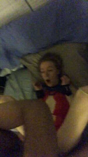 A girl is just spread, bound, and used