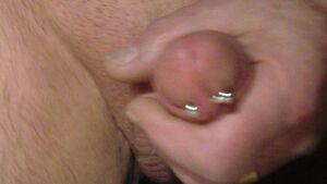 Pierced Cock Cum Cumshot Jerk Off