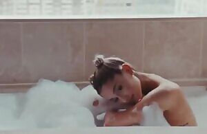 Ariana Grande enjoying a bubble bath