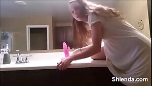 Practicing on the bathroom counter