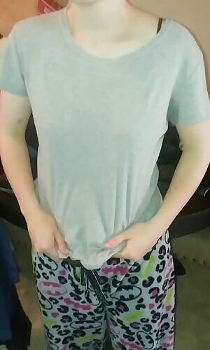 Tiny wife flashing me before bed oc