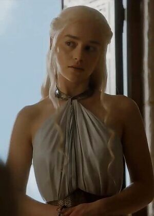 Emilia Clarke watches you as you jerk off to her
