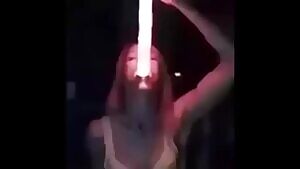 deepthroating glowing dildo