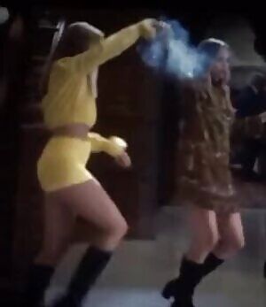 Margot Robbie in tight shorts and thigh highs