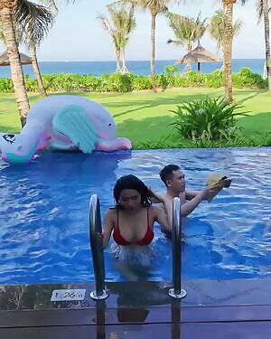 Coming out of the pool