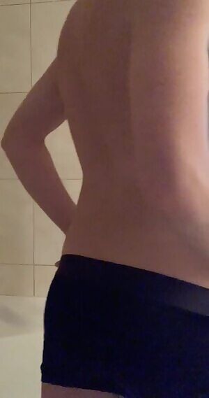 Just before a hot shower