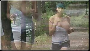 Tit out while running around