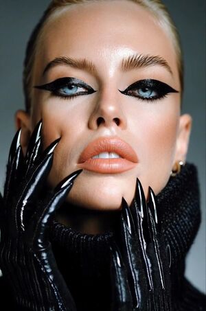 Shiny Blonde Latex Makeup Nails