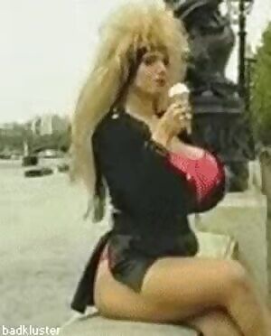 Deena enjoying ice cream