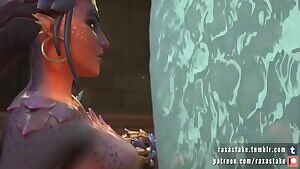 Dragon Symmetra making good use of her teleporter