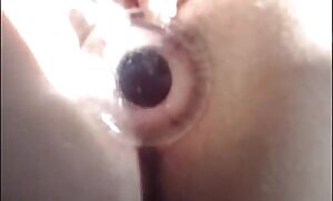 my girlfriend working on her gape