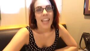 Trinity May inserts a GIANT glass plug in the pizza restaurant