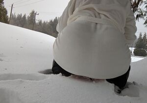 Cold & Snow Ass Bending Over
