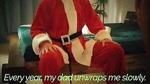 Giving dad a little Christmas present.