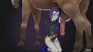 Raven's Curiosity With The Horse