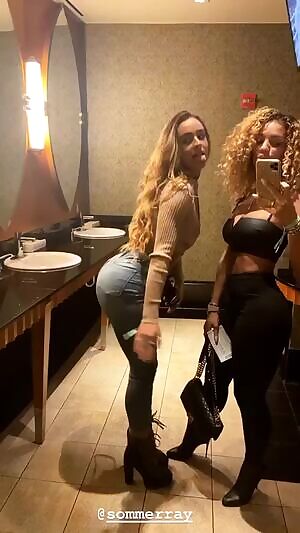 Showing that ass off in jeans