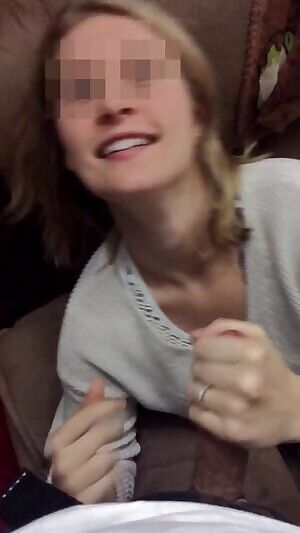 GF smiles while giving quick handjob