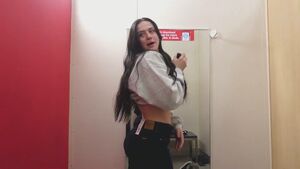 Clothing Fetish Ass Booty Brunette Changing Room