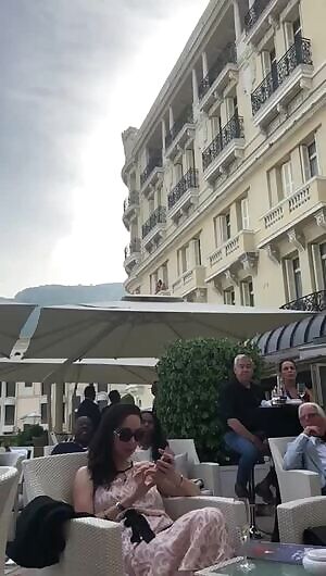 When she finds out that there's an audience.