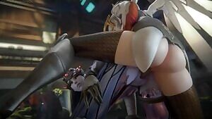 Mercy fucking Widowmaker from behind