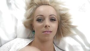 Agnetis Miracle plays with her huge boobs