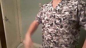 A mild gif. Shedding scrubs at the end of a long shift.