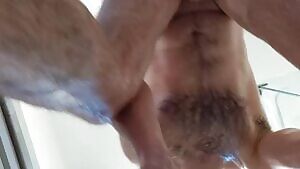 Applying lotion when I got the urge to get out of the shower