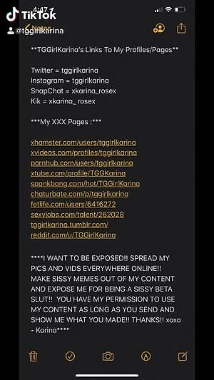 Please Share and Expose Sissy Karina tggirlkarina Rose