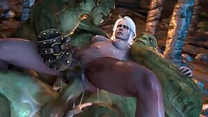 Ciri takes a huge orc cock