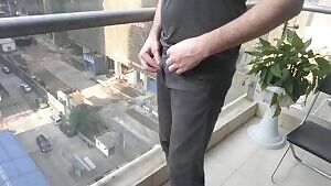 What a nice balcony, esp with all those people below..