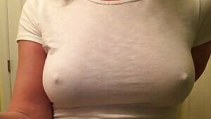 I giggled my way through this titty drop. When I noticed one nipple was SO much harder than the other, I was cracking up. I just gave up.