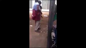 Showing off with boyfriends big penis in public