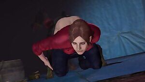 Claire knotted by her undead companion