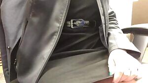 Sitting at my bosses desk.... what would you do if you caught me? 🙈 and no I don’t wear underwear to work ❤️