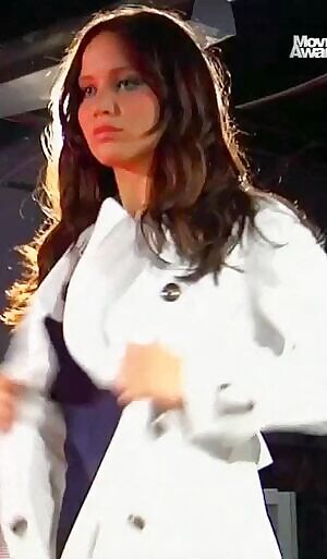 Jennifer Lawrence getting ready for a rough blowbang at a casting audition.